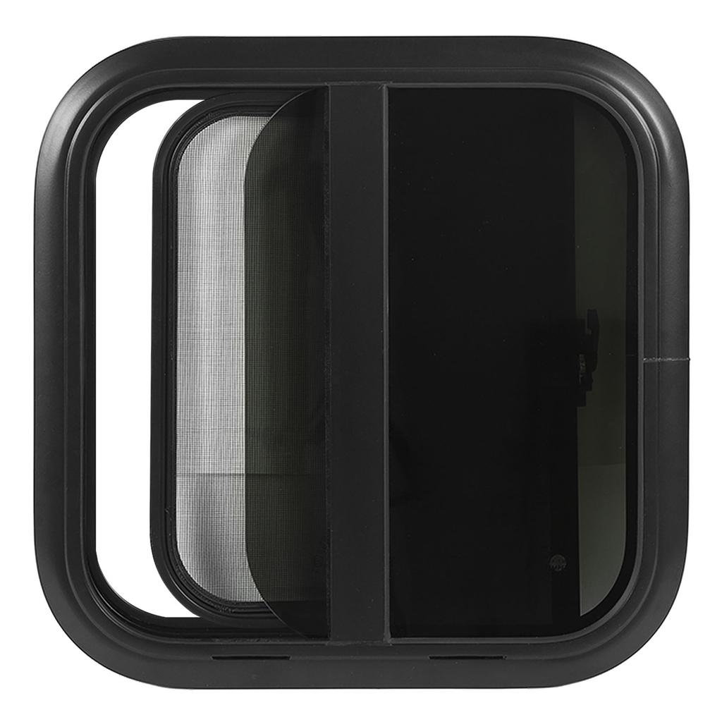 L500 H500mm RV Sliding Window Tempered Glass Anti UV Movable Insect Net Aluminum Alloy Frame for Trailer Marine Camper