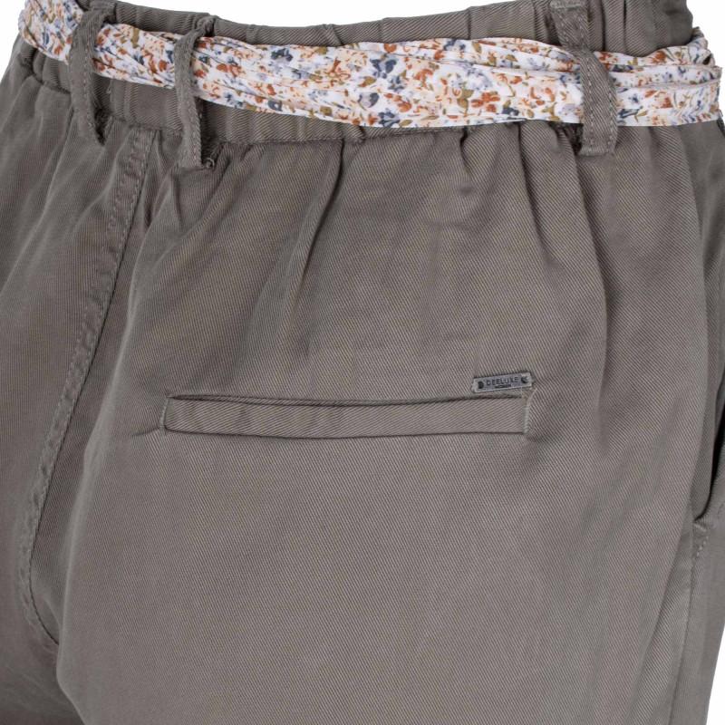 Karottenhose mit Bindegürtel und bedrucktem Schal Damen DEELUXE 74