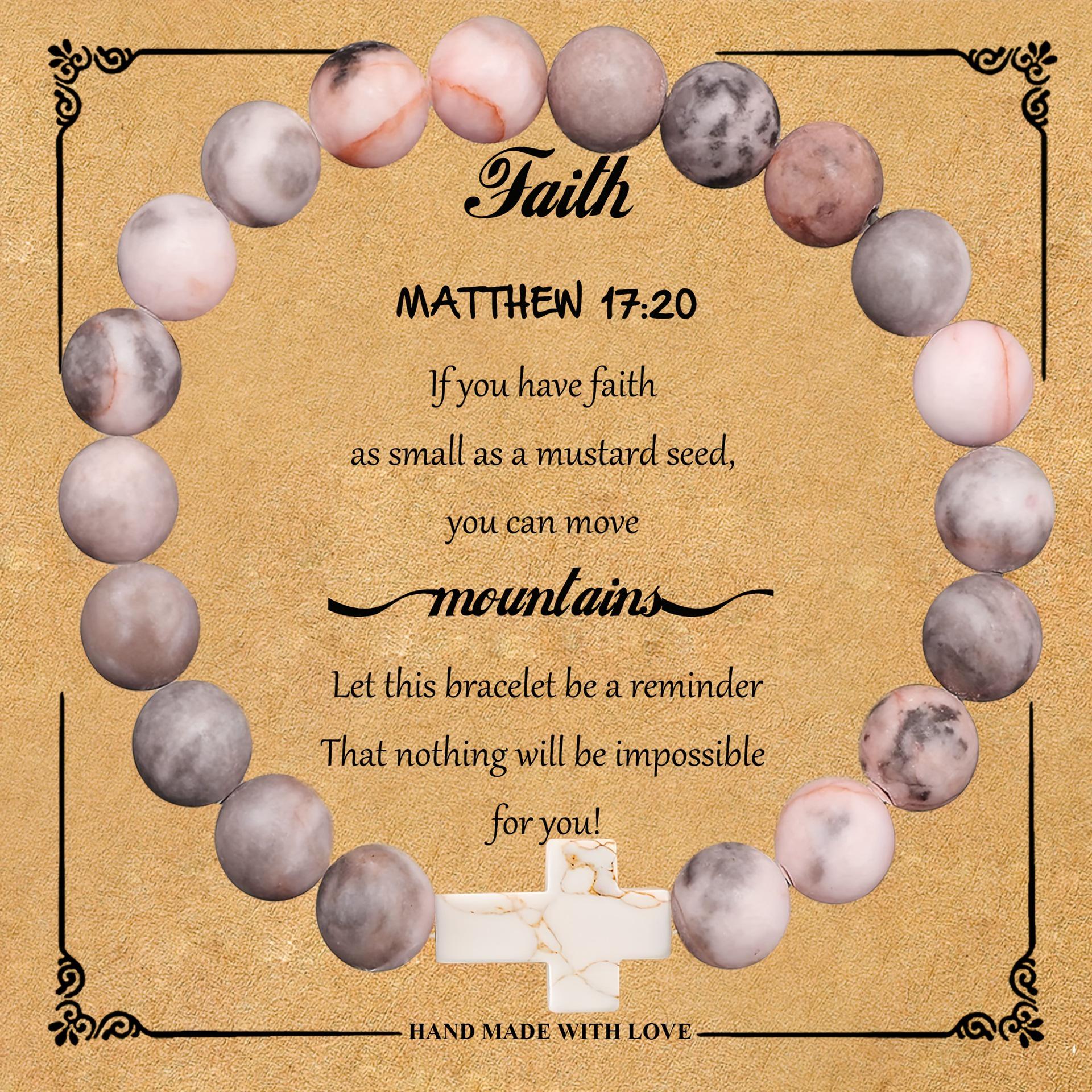 

2024 Розовый Зебра Кристалл и Натуральный Камень Крест Браслет из Бусин для Женщин