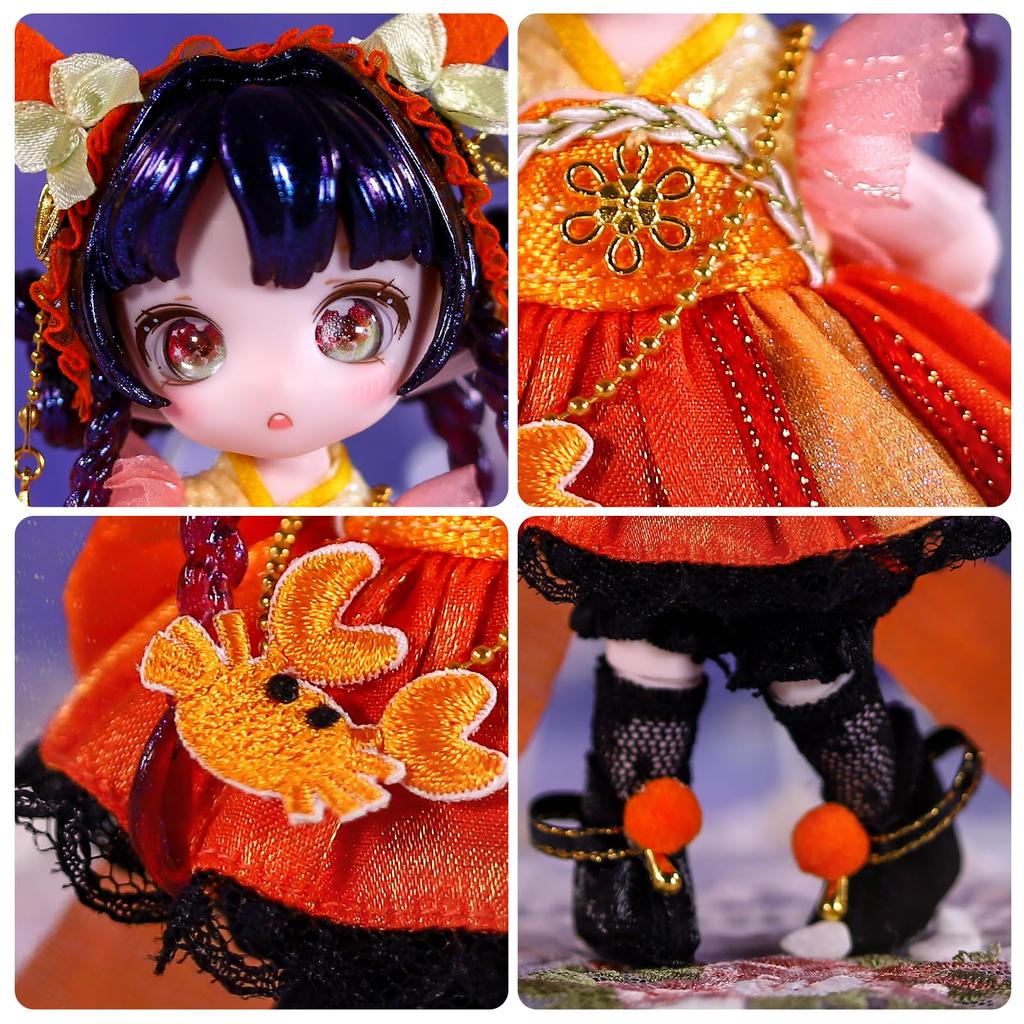 ICY Fortune Days 13cm Bjd Doll Anime Style Doll Perfect for DIY Girl Doll - Set, Gift, Decoration, Exercise, Collection, 8+(Constellation Cancer)