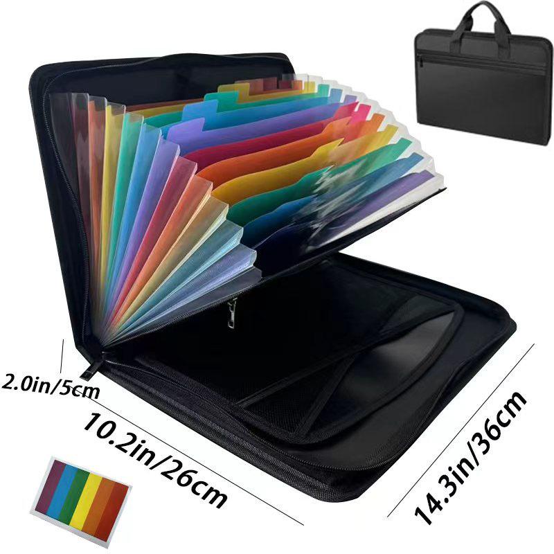 Accordion File Organizer with Labels - Portable Expanding Folder for Business Use