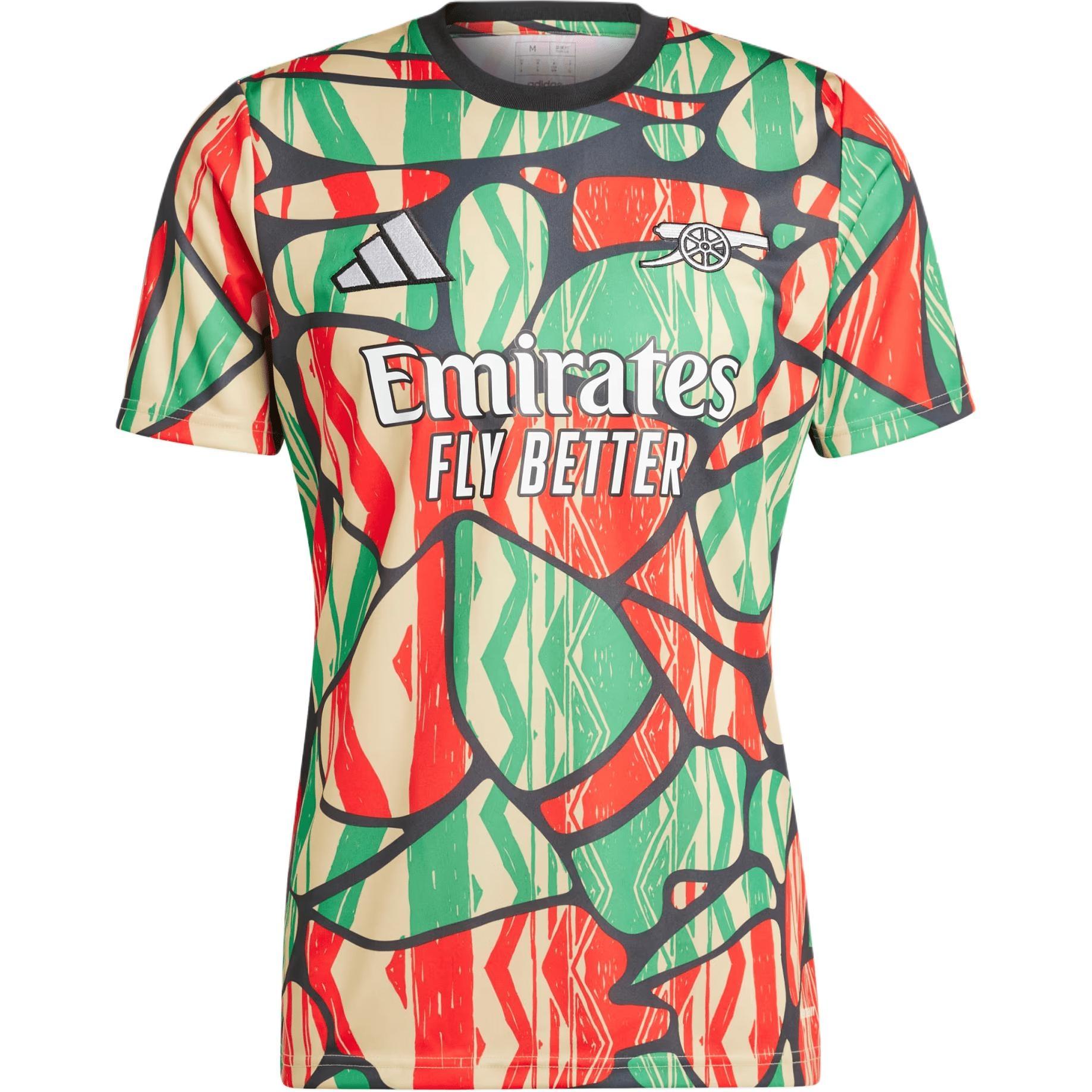 adidas Arsenal Pre-Match Football Jersey Asia Sizing Asia Sizing Green Red Men s IS9996 M