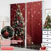 2pcs 2D flat printing Merry Christmas Window Curtains merry christmas1 100% Polyester Without Electricity Spring Use for