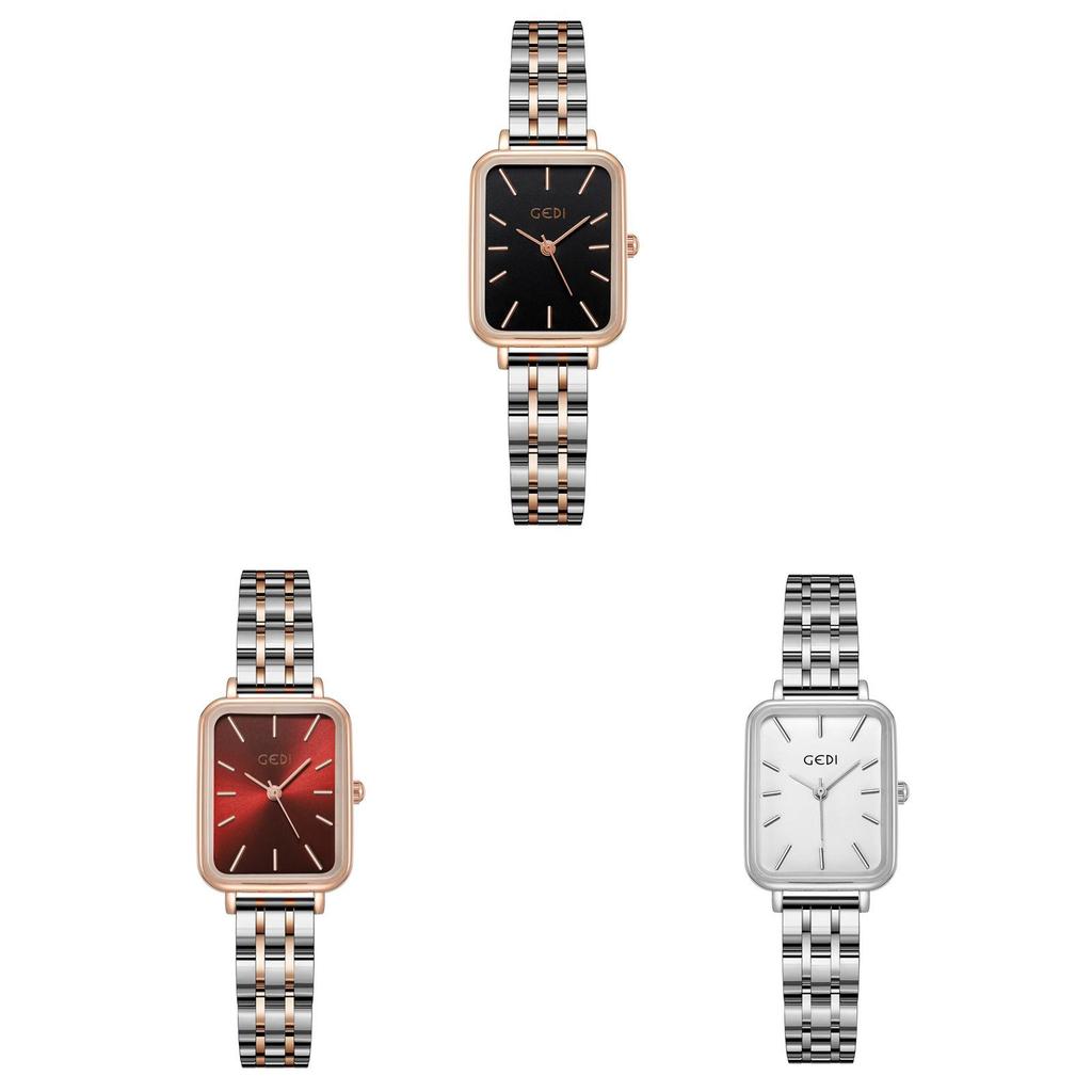 Gedi Ladies Minimalist Stainless Steel Quartz Watch With Waterproof Feature For Elegant Wear