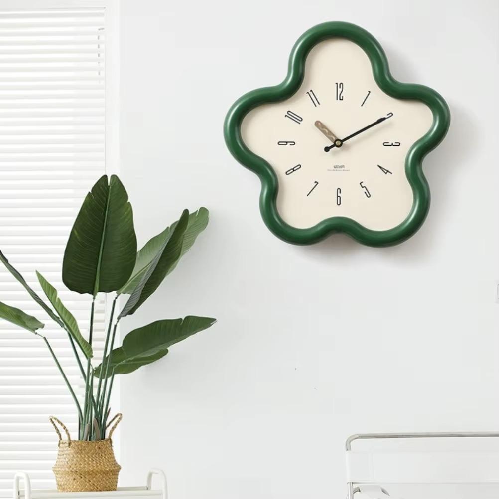 14inch Aesthetic Flower Pendulum Wall Clock Silent Modern Nordic Living Room Decor Creative Art Watch Gift