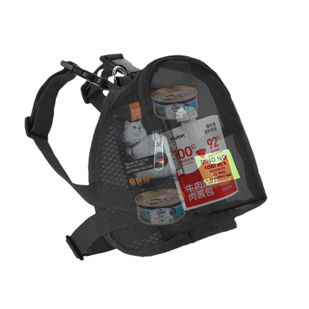 Pet Backpack Harness Mesh Dog Harness Backpack With Leash Pet Self Carrier Poop Bag Dispenser No Pull Saddle Bag Vest For