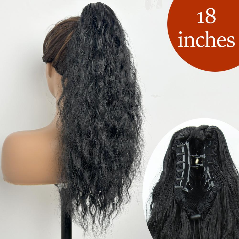 34 cale Syntetyczny Kucyk Przedłużenie Włosów Doczepiane na Klips Fałszywa Peruka Dopinka Blond Owijany Warkocz Długi Gładki Kucyk nad Głową