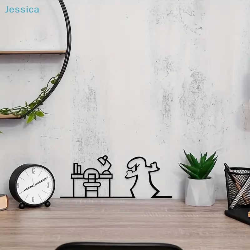 Adesivi Linea Minimalista Line Art Adesivo per Porta Segno per Camera da Letto/Cucina/Bagno Design Personaggio Cartone Animato Decorazione Casa