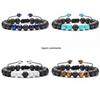 Multicolor Alloy & Volcanic Stone Yoga Bracelet with Turquoise & Tiger Eye Beads