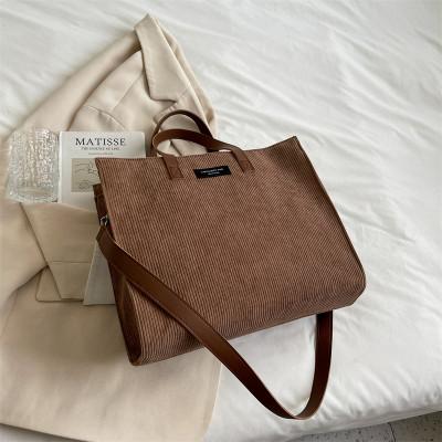Corduroy women handbag  large capacity Shoulder Crossbody Bag for Woman Vintage Shopper Shopping Bags Casual Ladies big Totes