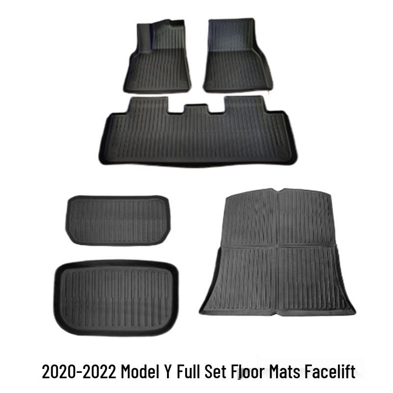TPE Car Floor Mats for Tesla Model 3 (2021-2023) - Includes Front and Rear Trunk Mats, Thermoformed Design