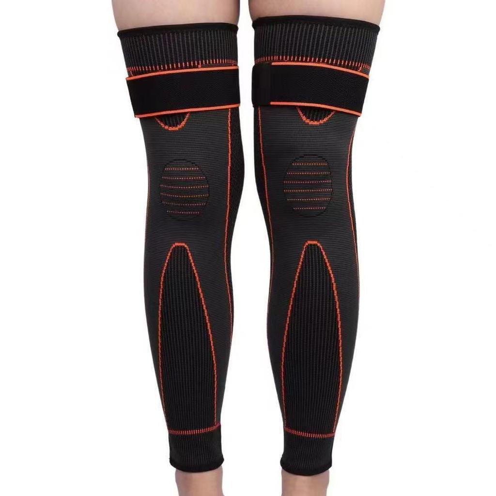 Unisex Knee Pads with Straps and Extended Protection, Self-Heating Wormwood Sleeves for Warmth and Cold Resistance.