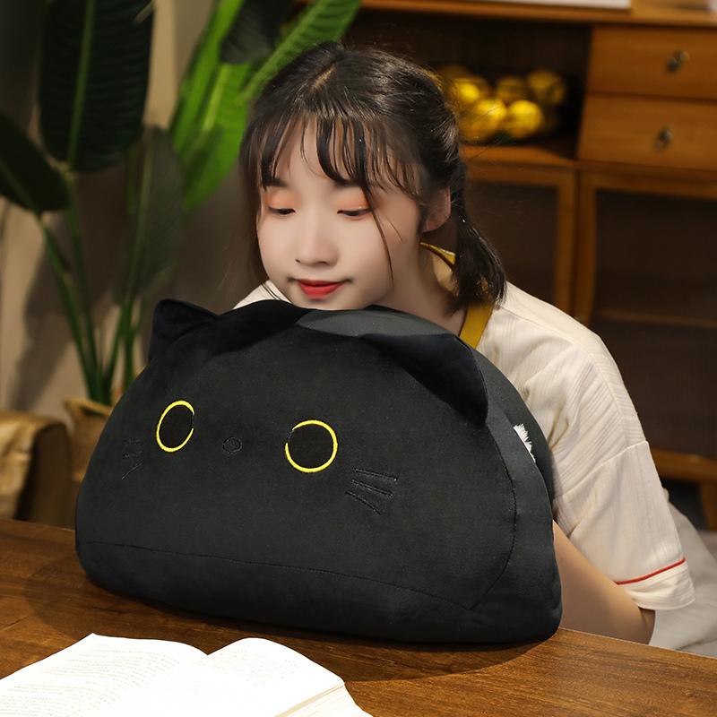 18cm/40cm/55cm Black Cat Shaped Soft Plush Pillows Doll Lovely Cartoon Animal Stuffed ToysBirthday Gifts