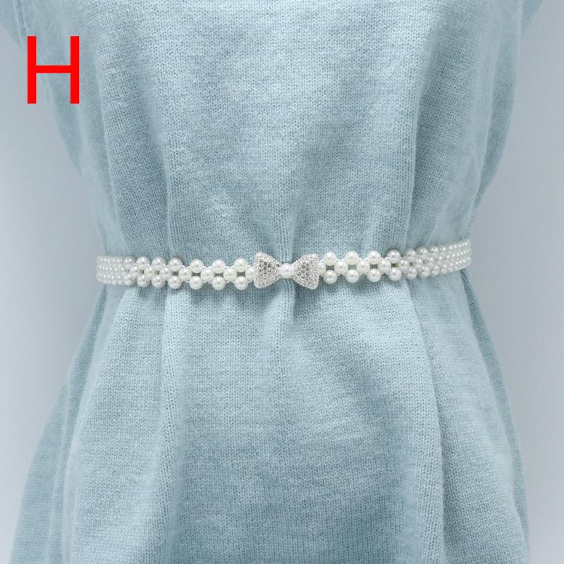 Flower Waist Chain Versatile Waist Belt Pearl Diamond Dress Belt Women Belt Wedding Designer Pearl Female Belt