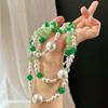 Vintage High Quality Artificial Crystal Pearl Natural Dongling Jade Necklace
