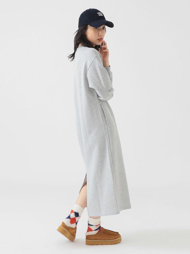 B.:MING LIFE STORE by BEAMS Damen-Fleecekleid mit Ärmelform (Größen S-M) TOP_GRAU M