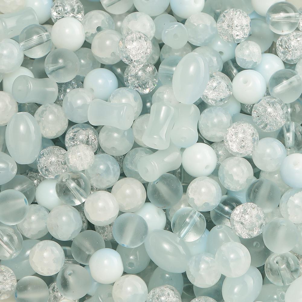 20/50Gram 7-10mm Mixed Style Glass Beads Round Oval Spacer Loose Bead for DIY Bracelet Necklace Earrings Jewelry Making