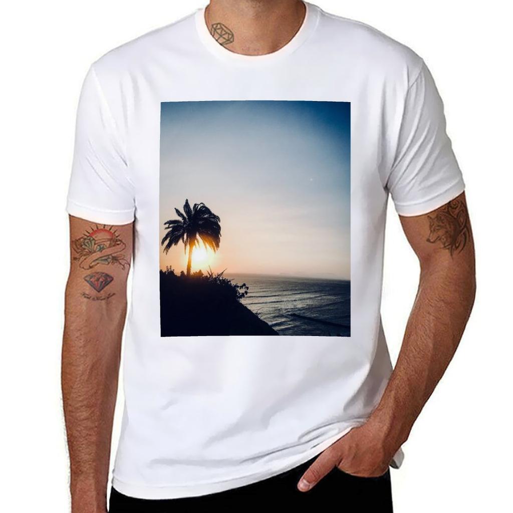 Gorgeous Beach Sunset Tshirt Plus Size Simple Casual Top