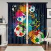 2 Pcs Colorful Football Print Curtains,suitable for Bedroom,living Room Kitchen Decoration,home Decoration,window Decoration