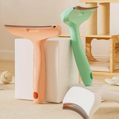  Pettine per Toelettatura Animali a Forma di V con Denti Ravvicinati Spazzola per la Perdita di Pelo di Gatti Spazzola Curva con Manico Ergonomico per Cani Gatti a Pelo Corto o Lungo