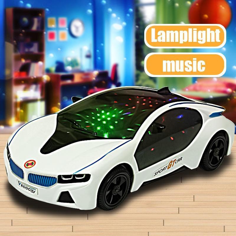 

Colorful 3d Led Flashing Light Car Toy With Music Sounds Perfect For Kids Gifts