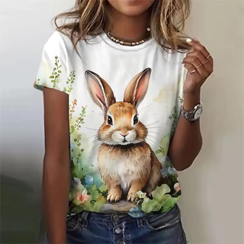Sommer Bunt Gepunktet 3D-Druck T-Shirts Damen Streetwear Lässig Mode Y2k Kurzarm T-Shirt O-Ausschnitt Tees Tops Kleidung