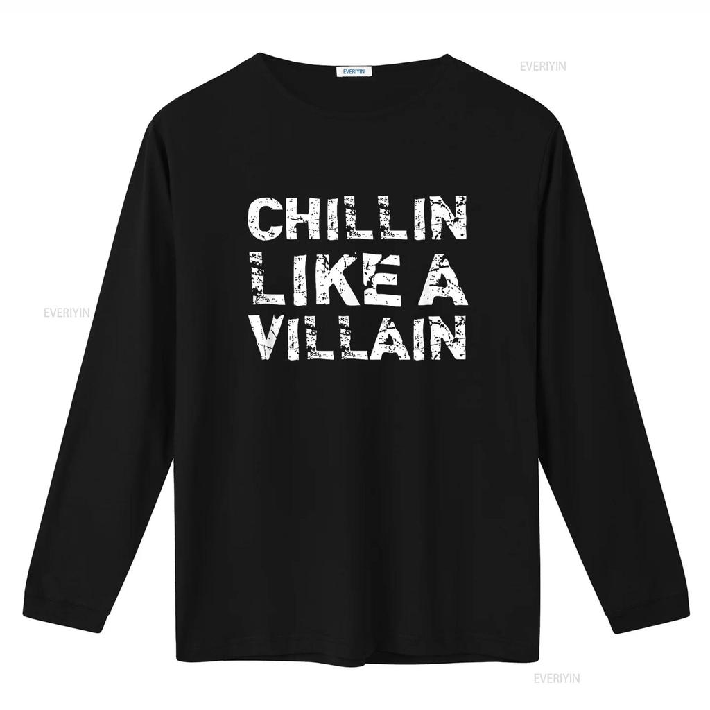 Chillin Like A Villain Vintage Distressed T Shirt vintage Washed designer clothes Unisex Stylish Slightly Casual Breathable
