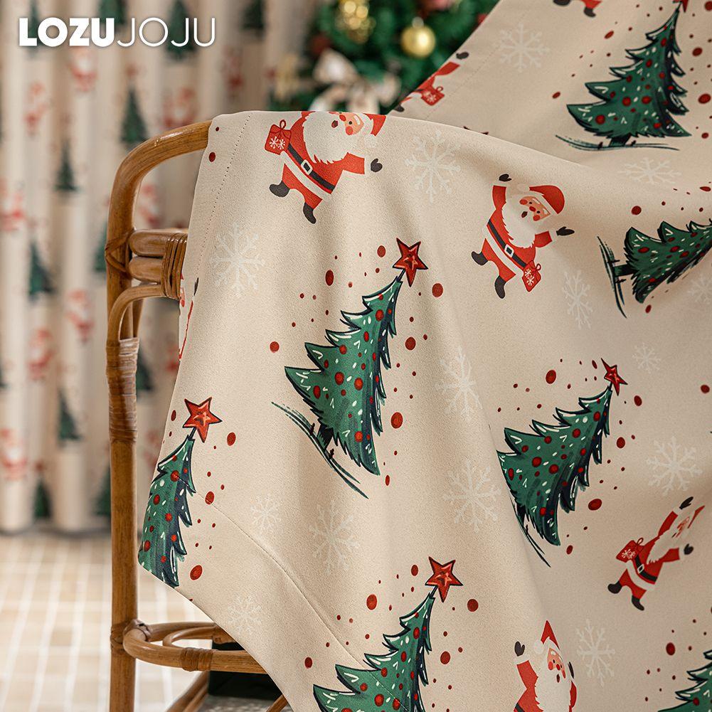 1PC LOZUJOJU Christmas Style Blackout Curtains Santa Claus Pattern Printed Curtains for Bedroom Living Room Balcony Window for Home Decor