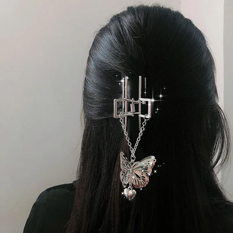Fashion Butterfly Tassel Hair Clip Hairpins for Women Girl Vintage Metal Silver High End Jewelry Styling Accessories Headwear