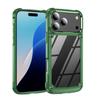 Metal Camera Frame Armor Phone Case for iPhone 17 16 15 14 13 12 11 Pro Max Air Plus Transparent Hard Acrylic Shockproof Cover