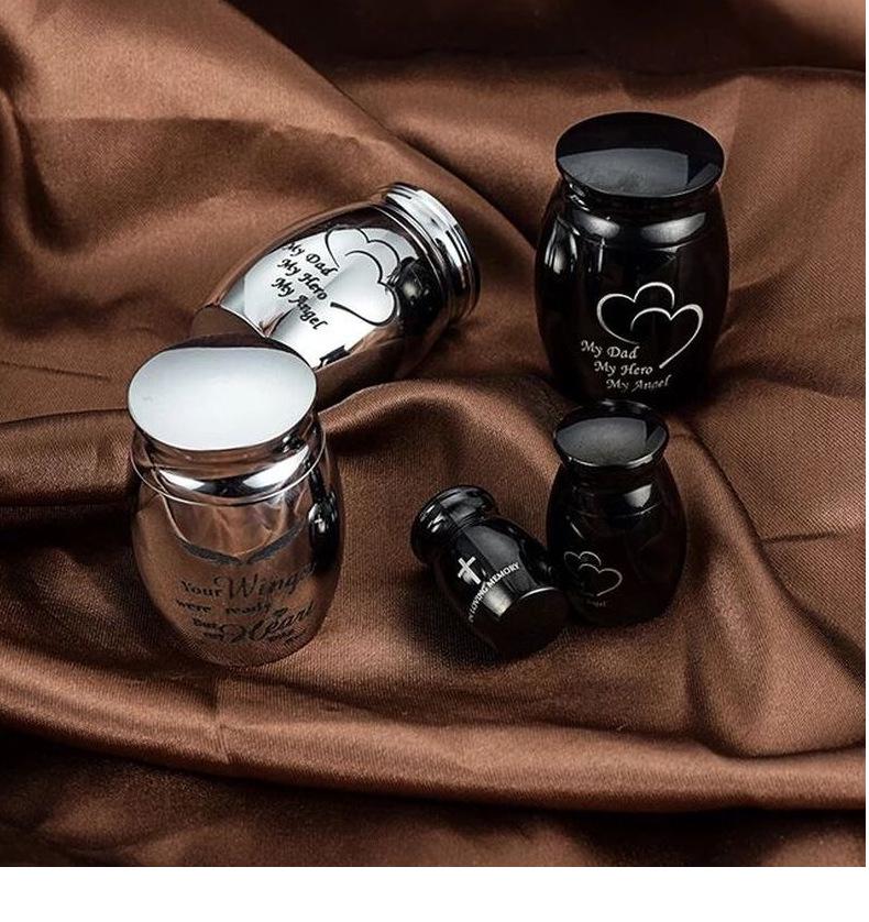 Titanium Steel Hollow Memorial Pet Cremation Pendant Necklace