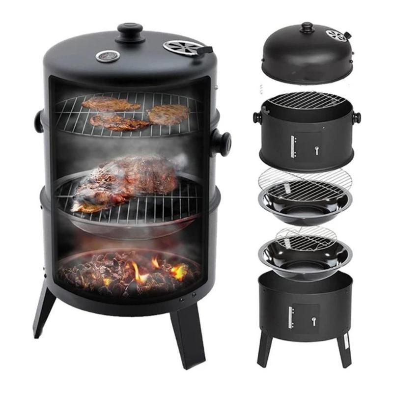Grătar cu cărbuni 3 în 1 Afumătoare Grătar Grătar de grădină Barbacoa de Cărbuni Ustensile bbq