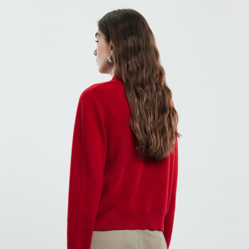 PALUOPO Semi-High Neck Pure Cashmere Knit Cardigan