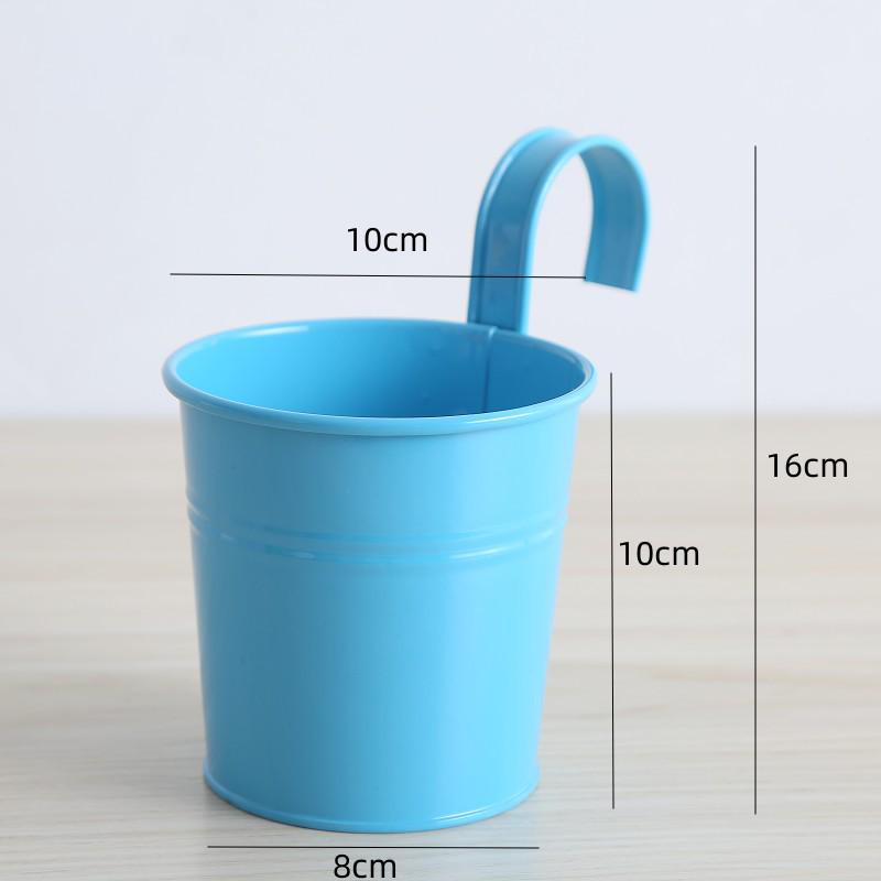 

Красочный подвесной плантатор из кованого железа для суккулентов - Съемная корзина для балкона