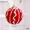 Red Flocked Fabric Christmas Tree Ornament Ball