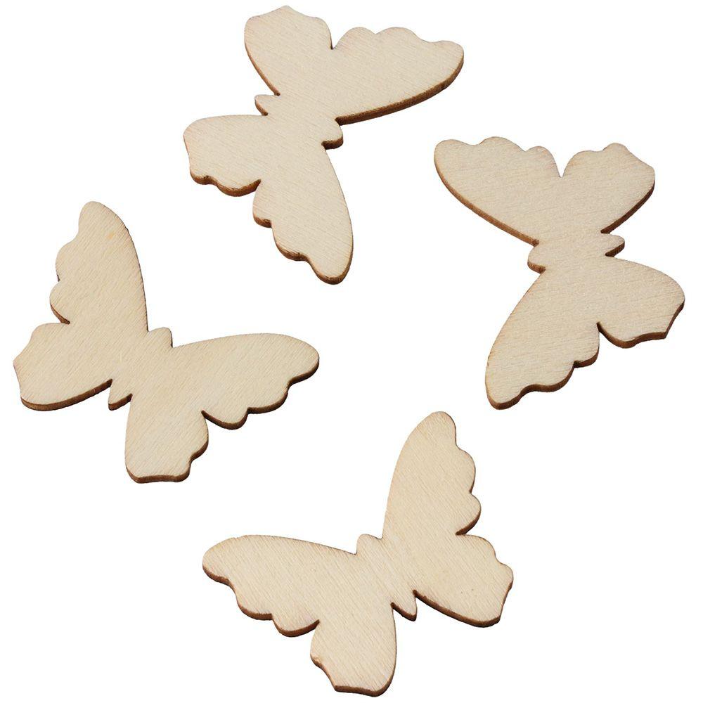 100pcs Shapes Unfinished Wooden Cutouts Wooden Unfinished Embellishments Blank 35x26mm Blank Wood Christmas