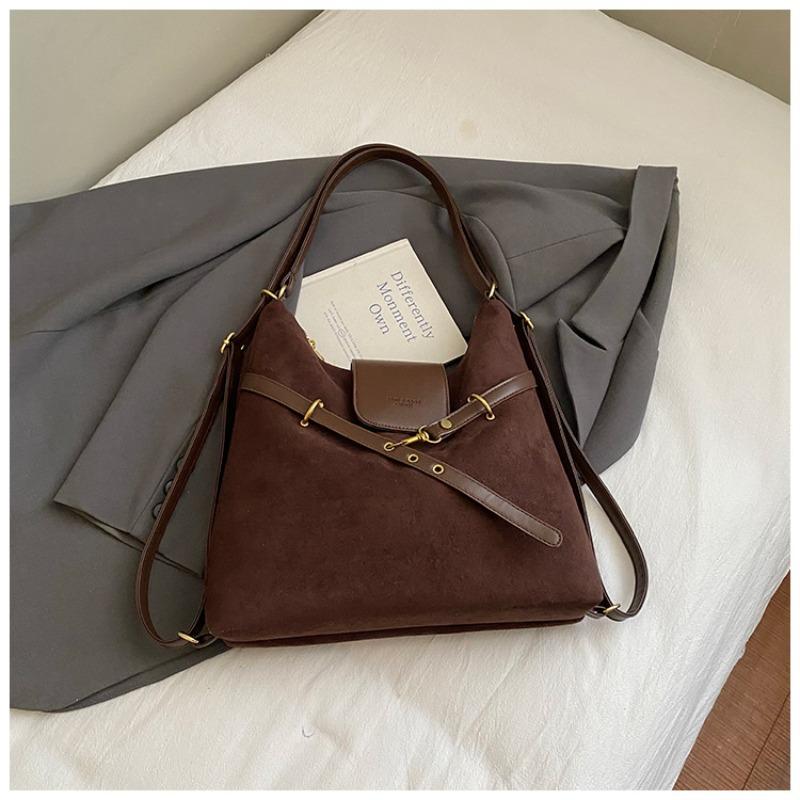 Großes Fassungsvermögen Wildleder Rucksack Damen Herbst Neue Mode Pendeln Einfach Mode Umhängetasche Tragetasche Damen