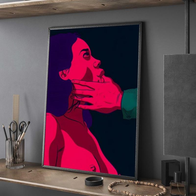 Abstract Nude sexy Woman Men Canvas Painting Art Poster Fancy Wall Sticker for Living Room Bar Decorative Painting Gaming Boy Ro
