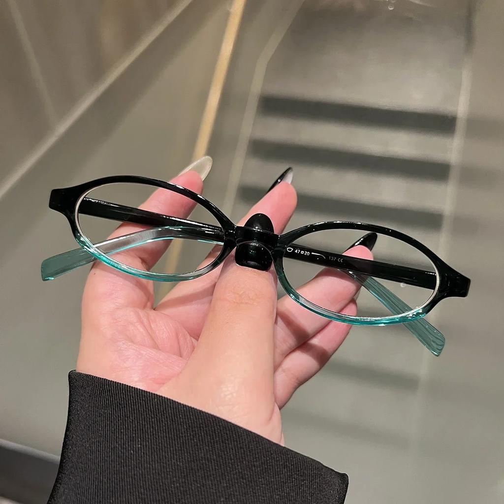 Y2K Retro Oval Frame Anti-Blue Light Óculos Doce Cool Girls Óculos Pretos Vintage Simples Mulheres Óculos de Proteção Ocular
