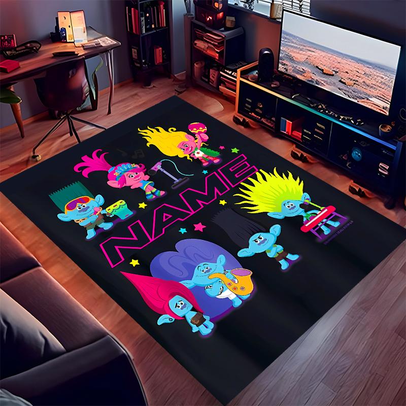 Custom personalization Trolls Print Area Rug - Soft, Washable Non-Slip Indoor Mat,Living Room,Home&Office Decorative Rug