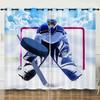 Ice And Snow Sports Ice Hockey Curling 3D Digital Printing Curtain Blackout Punching