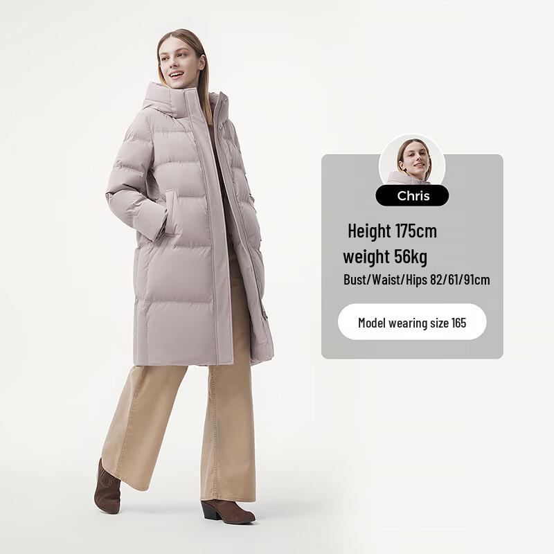 Tanboer Women's Hooded Mid-length Winter Down Jacket 510760A