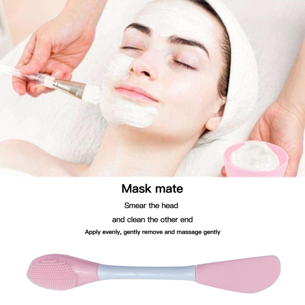 NEW 2-Heads Silicone Face Brush Facial Mud Beauty Applicator Mixing Stick