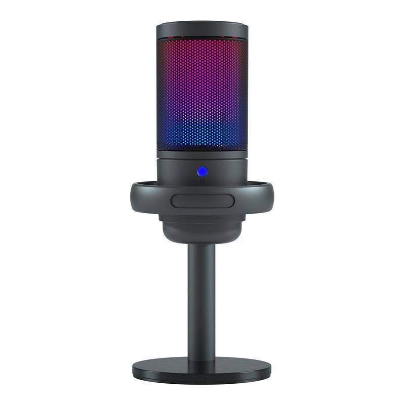 USB RGB Condenser Microphone with Shockproof Noise Reduction for Gaming and Streaming