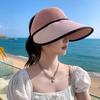 Summer sun hat women's beach breathable anti-ultraviolet cool hat versatile ponytail sun protection empty top hat