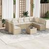 VidaXL Garden Lounge Set with Cushions 10 Pcs Beige Braided Resin 3218078