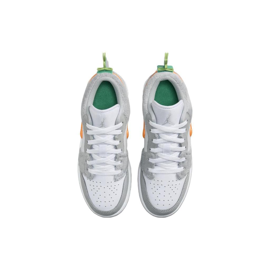 Air Jordan 1 Low GS Rabbit Kids Sneakers Grey Light-Smoke-Grey Total-Orange DZ6333-083