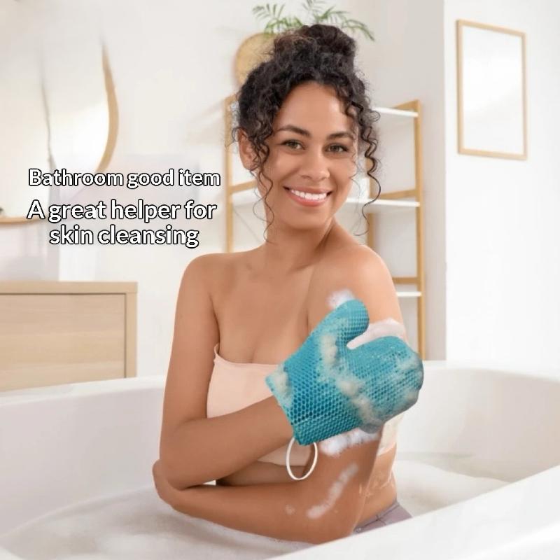 Honeycomb Exfoliating Shower Finger Caps Body Scrub Cleansing Bath Mitt Breathable Odorless Skin Care Tool Multi-Color