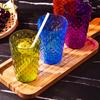 Creative Transparent Colored Plastic Cups - Drop-Proof Household Set for Tea and Business Gifts