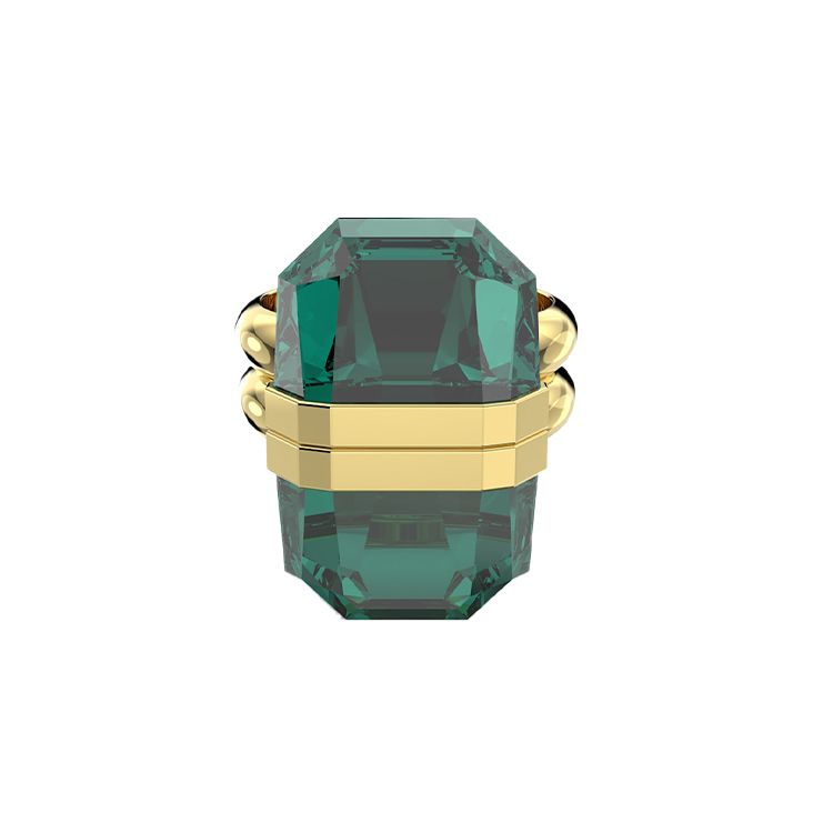 Swarovski Lucent Magnetic Double Ring Design Imitation Crystal Ring Women ring Green 5620713 52